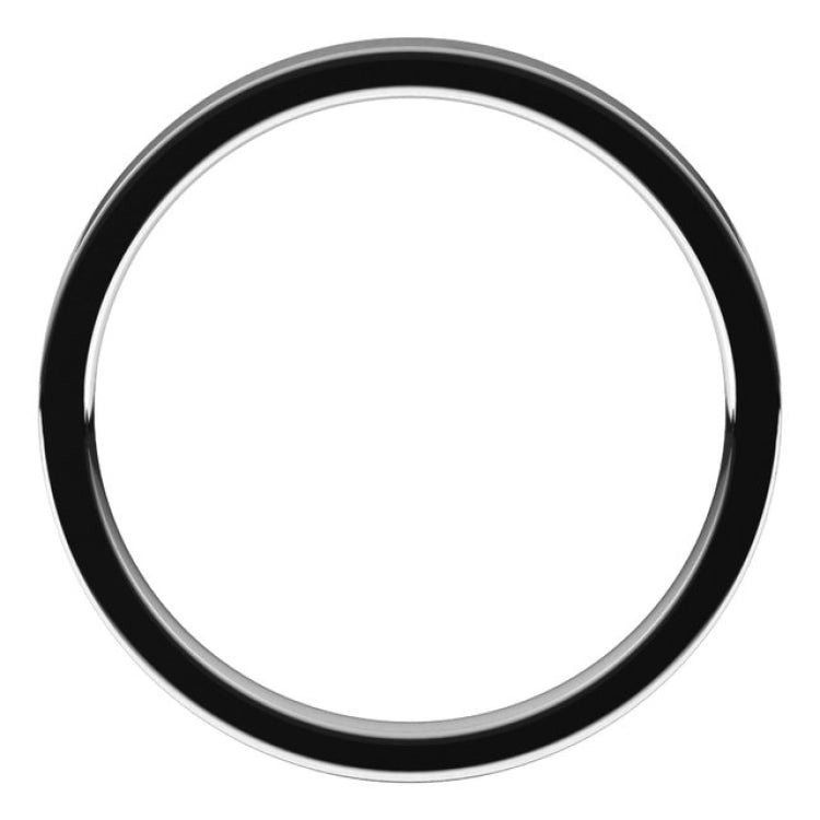 14K White Gold 2 mm Lightweight Comfort-Fit Flat Band Size 6.5