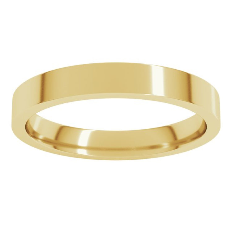 18K Yellow Gold 3 mm Flat Comfort Fit Light Band Size 6.5