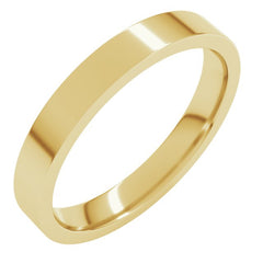 14K Yellow Gold 3 mm Flat Comfort Fit Light Band Size 6