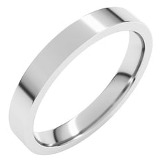 Sterling Silver 3 mm Lightweight Comfort-Fit Flat Band Size 8