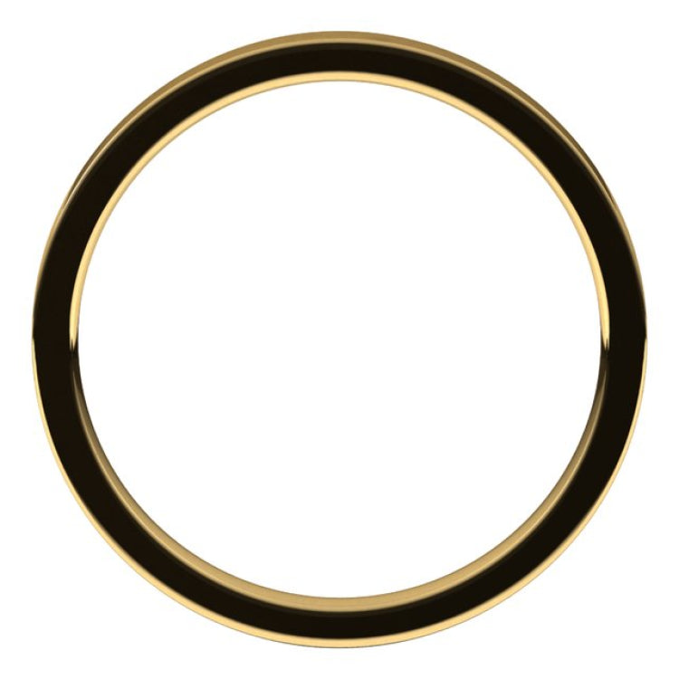 14K Yellow Gold 2 mm Flat Comfort Fit Light Band Size 9