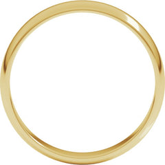 14K Yellow Gold 4 mm Lightweight Half Round Band Size 7