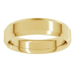 14K Yellow Gold 5 mm Beveled-Edge Comfort-Fit Flat Band Size 7.5