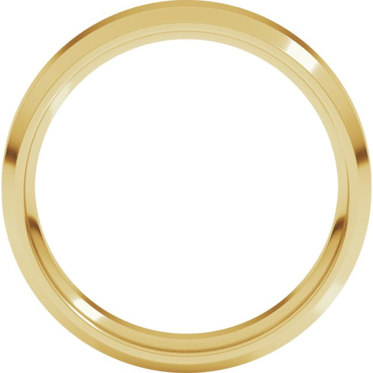 14K Yellow Gold 5 mm Beveled-Edge Comfort-Fit Flat Band Size 9