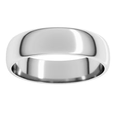14K White Gold 5 mm Lightweight Half Round Band Size 10.5