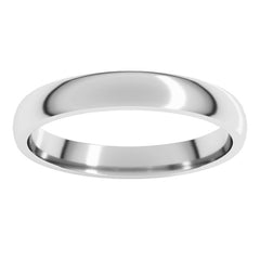 Platinum 3 mm Lightweight Comfort-Fit Half Round Band Size 9