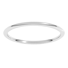 Platinum 1 mm Lightweight Comfort-Fit Half Round Band Size 5.5