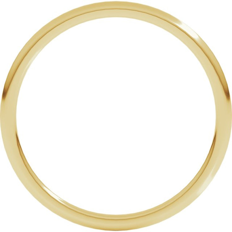 14K Yellow Gold 1 mm Lightweight Comfort-Fit Half Round Band Size 7