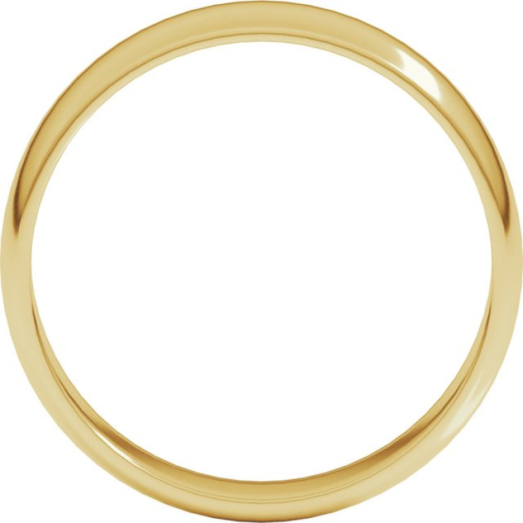 14K Yellow Gold 5 mm Lightweight Half Round Band Size 6.5