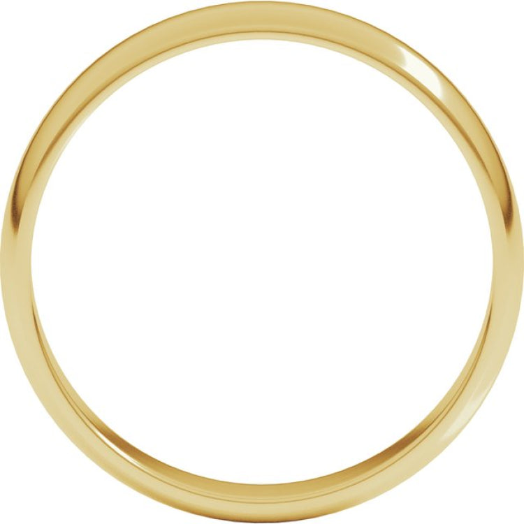 14K Yellow Gold 4 mm Lightweight Half Round Band Size 8.5