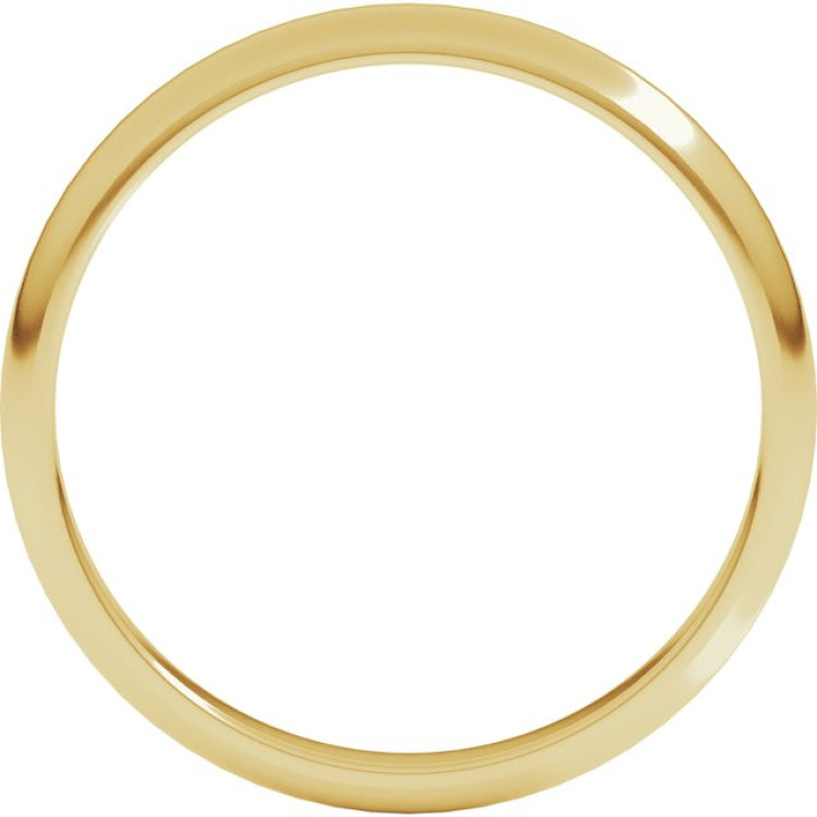 14K Yellow Gold 2.5 mm Half Round Band Size 7.5