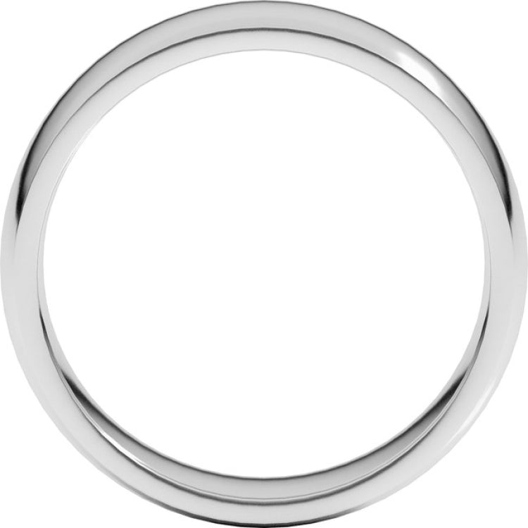 14K White Gold 6 mm Lightweight Comfort-Fit Half Round Band Size 10