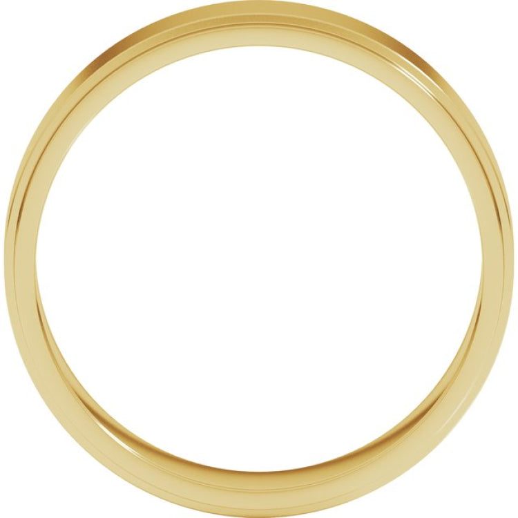 10K Yellow Gold 5 mm Stepped-Edge Flat Band Size 9