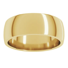 10K Yellow Gold 7 mm Lightweight Comfort-Fit Half Round Band Size 10