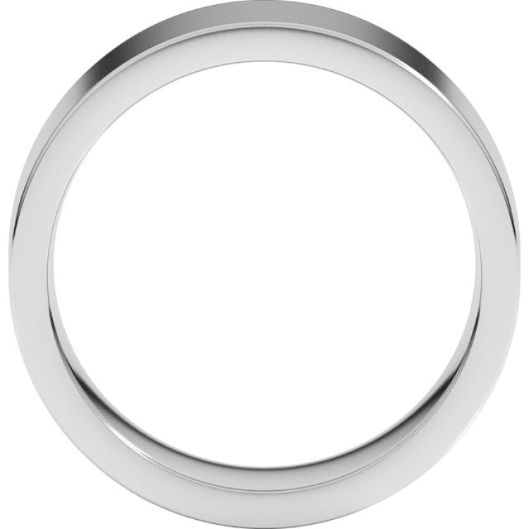 14K White Gold 7 mm Comfort-Fit Flat Band Size 10.5