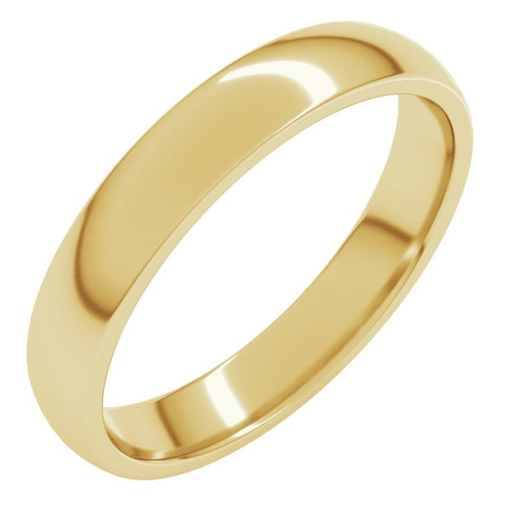 10K Yellow Gold 3.5 mm Lightweight Comfort-Fit Half Round Band Size 7