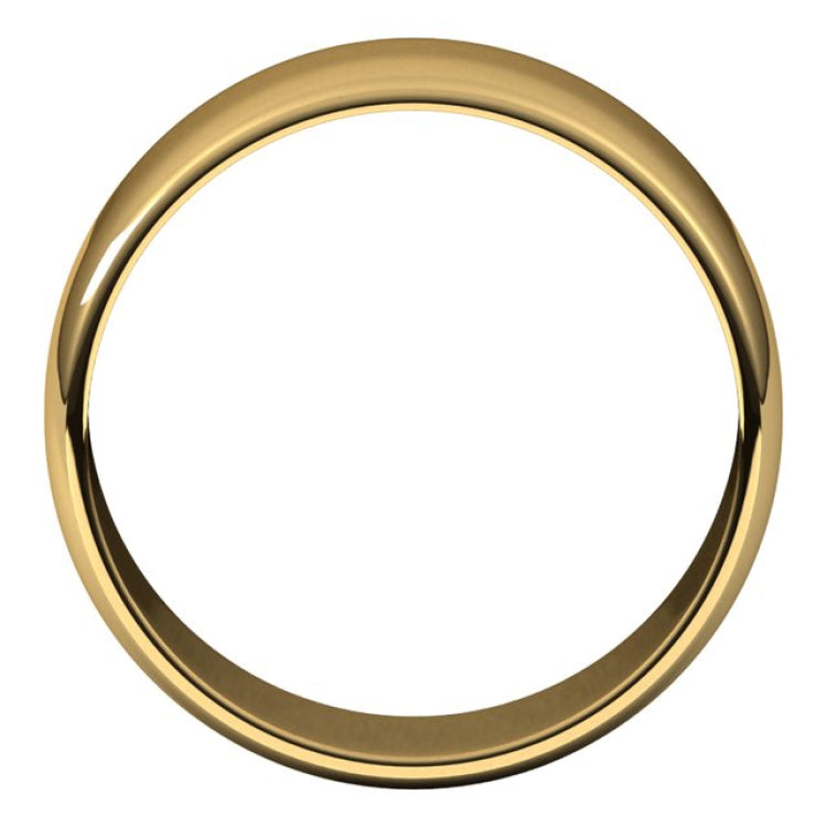 14K Yellow Gold 8 mm Lightweight Half Round Band Size 8.5