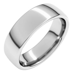 14K White Gold 6 mm Comfort-Fit European-Style Band Size 10.5