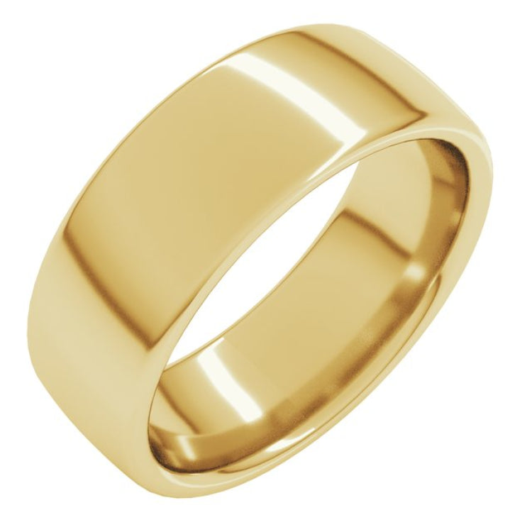 14K Yellow Gold 7 mm Comfort-Fit European-Style Band Size 11