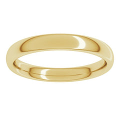 14K Yellow Gold 3 mm Comfort-Fit European-Style Band Size 4