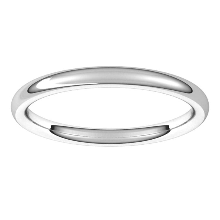 14K White Gold 2 mm Comfort-Fit European-Style Band Size 5.5