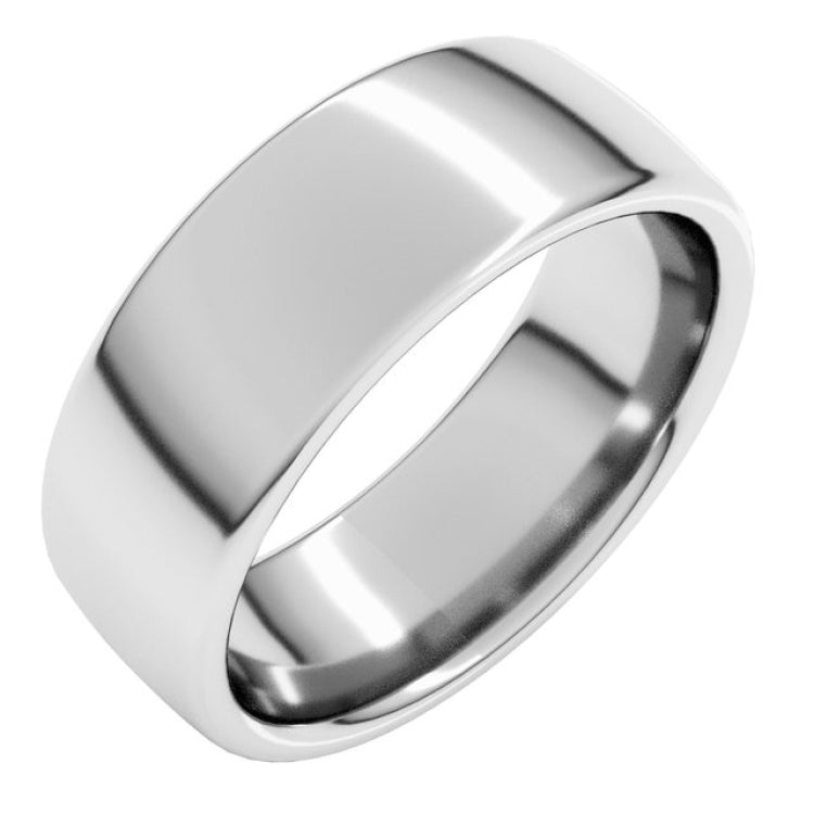 10K White Gold 7 mm Comfort-Fit European-Style Band Size 7