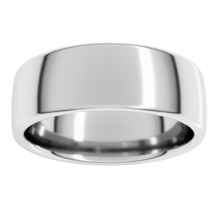 10K White Gold 7 mm Comfort-Fit European-Style Band Size 7