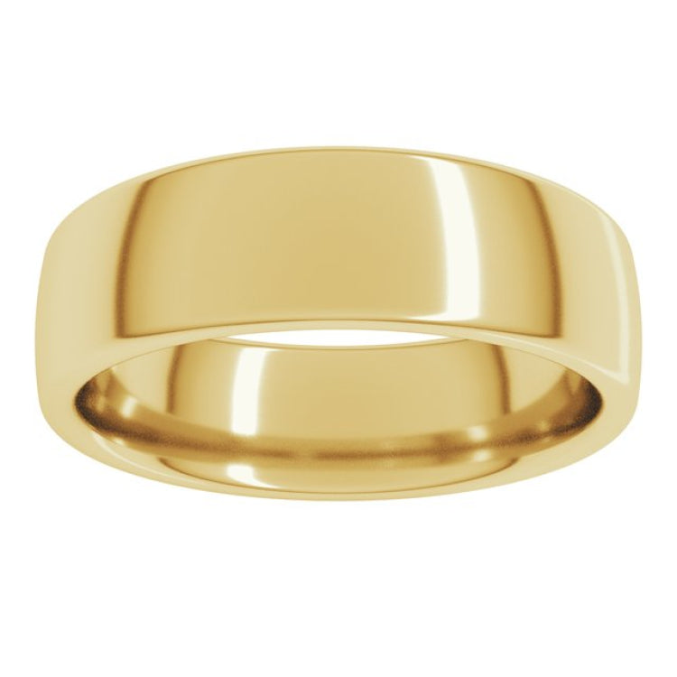 14K Yellow Gold 6 mm Comfort-Fit European-Style Band Size 8.5
