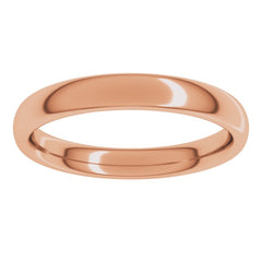 14K Rose Gold 3 mm Comfort-Fit European-Style Band Size 9