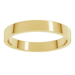 14K Yellow Gold 3 mm Flat Band Size 9