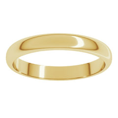 10K Yellow Gold 3 mm Half Round Band Size 6