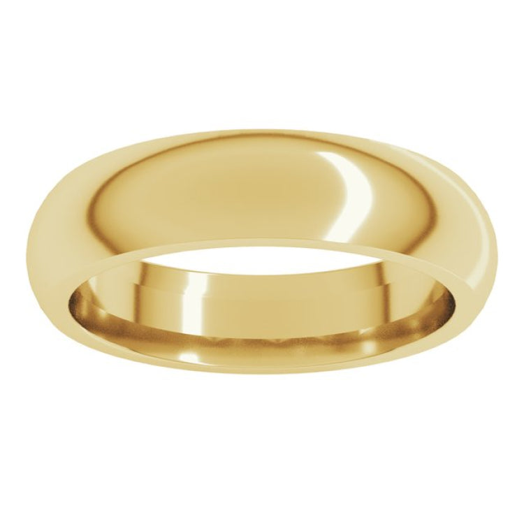 10K Yellow Gold 5 mm Comfort-Fit Half Round Band Size 6