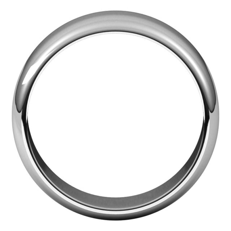 14K White Gold 8 mm Half Round Band Size 10.5