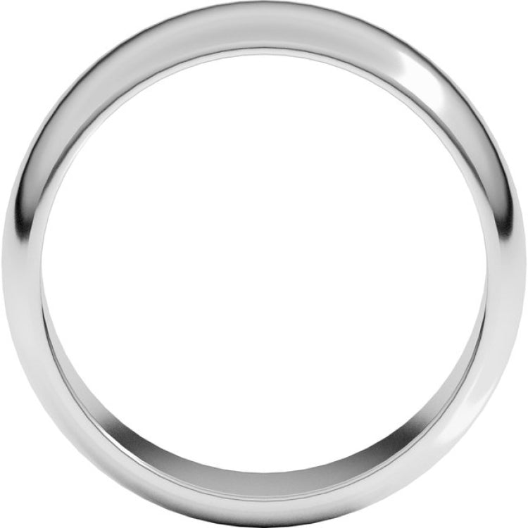 Platinum 7 mm Half Round Band Size 7
