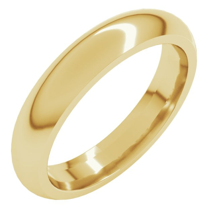 14K Yellow Gold 4 mm Comfort-Fit Half Round Band Size 14