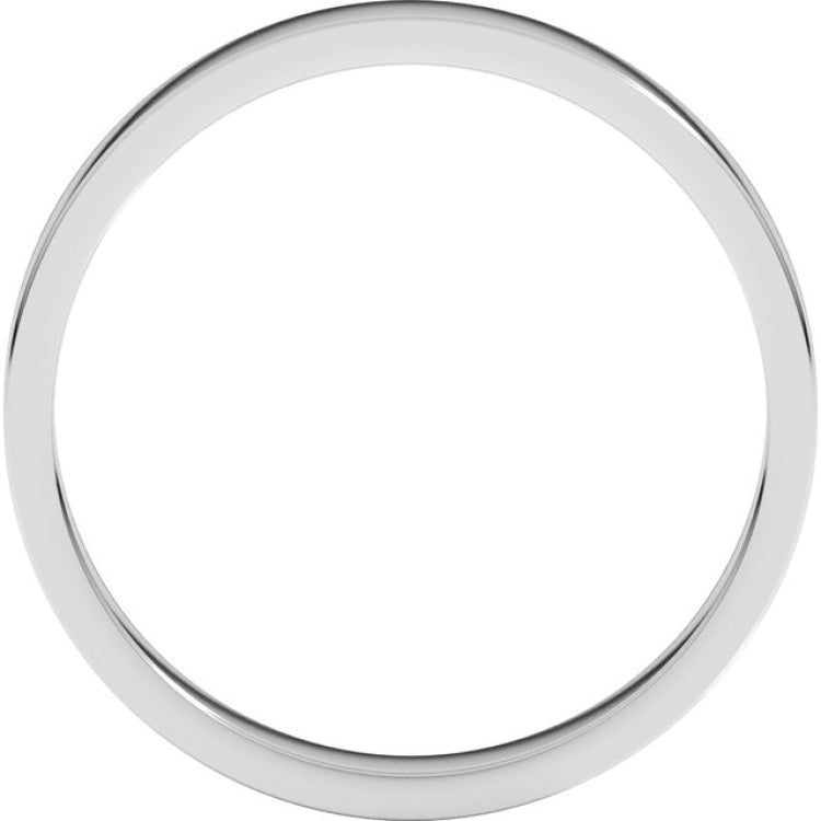 14K White Gold 3 mm Flat Band Size 5.5