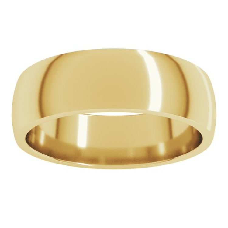 10K Yellow Gold 6 mm Lightweight Comfort-Fit Half Round Band Size 12