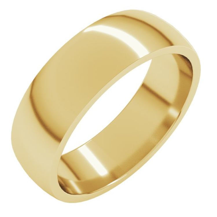 18K Yellow Gold 6 mm Lightweight Comfort-Fit Half Round Band Size 11