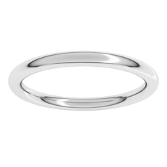 Sterling Silver 2 mm Comfort-Fit Full Round Band Size 10