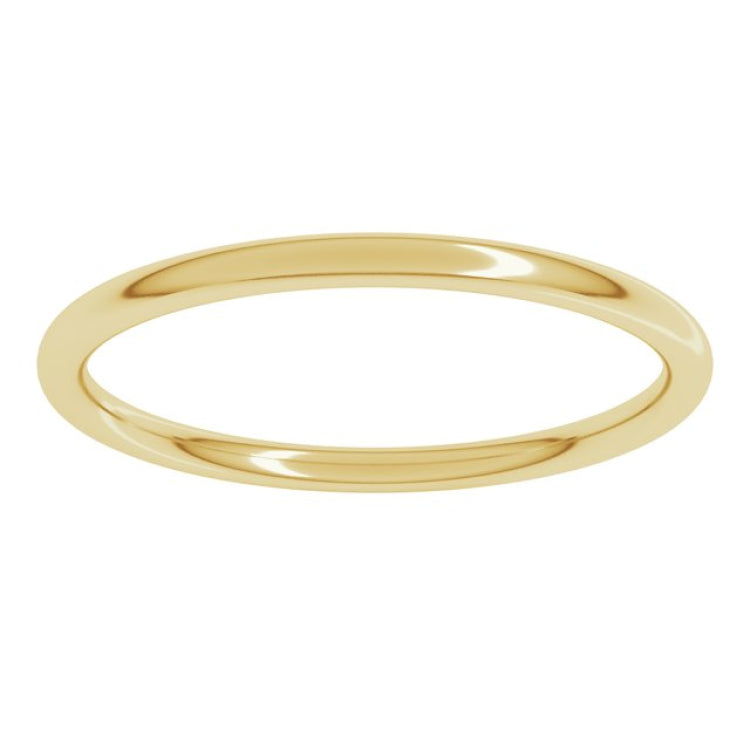 14K Yellow Gold 1.5 mm Comfort-Fit Full Round Band Size 6.5