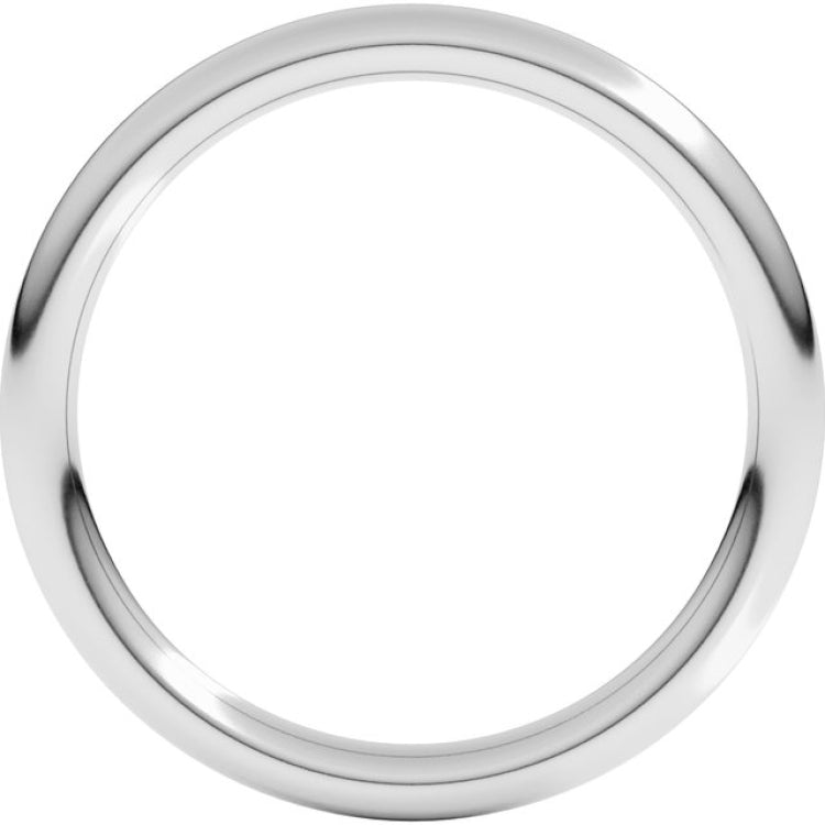 10K White Gold 2 mm Comfort-Fit Full Round Band Size 7