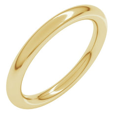 14K Yellow Gold 2.5 mm Comfort-Fit Full Round Band Size 7
