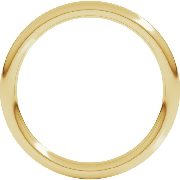 18K Yellow Gold 2 mm Comfort-Fit Full Round Band Size 8
