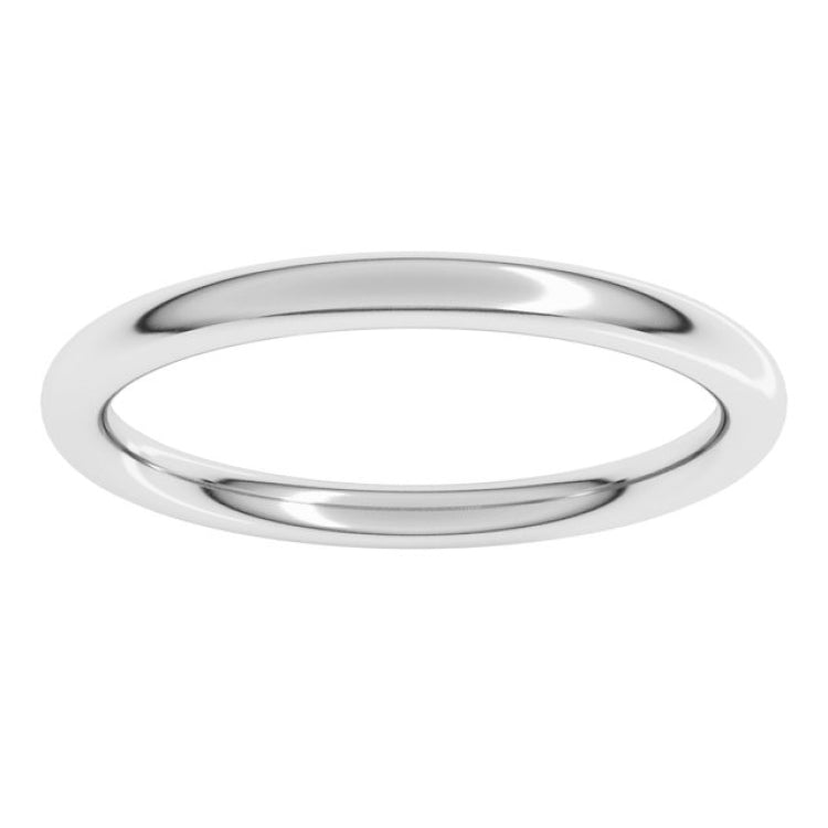 Sterling Silver 2 mm Comfort-Fit Full Round Band Size 9
