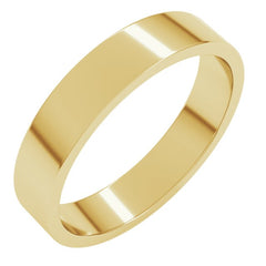 10K Yellow Gold 4 mm Flat Band Size 6