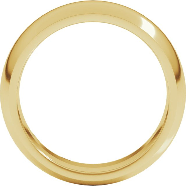 10K Yellow Gold 7 mm Comfort-Fit Half Round Band Size 8