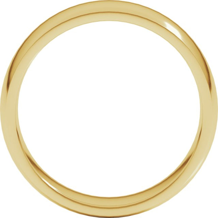 14K Yellow Gold 6 mm Lightweight Comfort-Fit Half Round Band Size 15