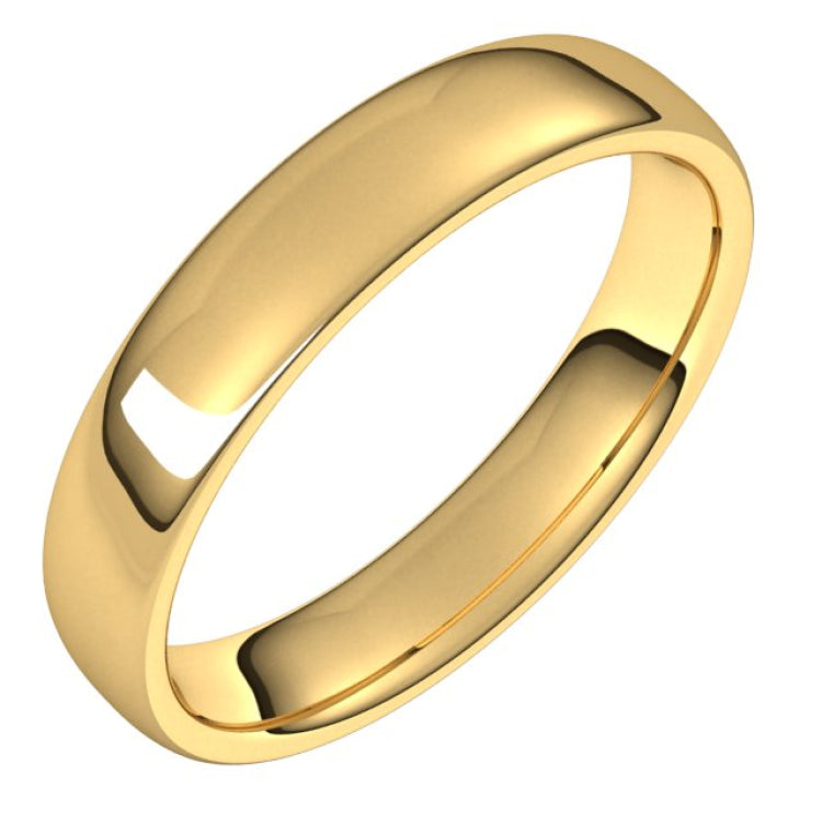 14K Yellow Gold 4.5 mm Comfort-Fit European-Style Band Size 6.5