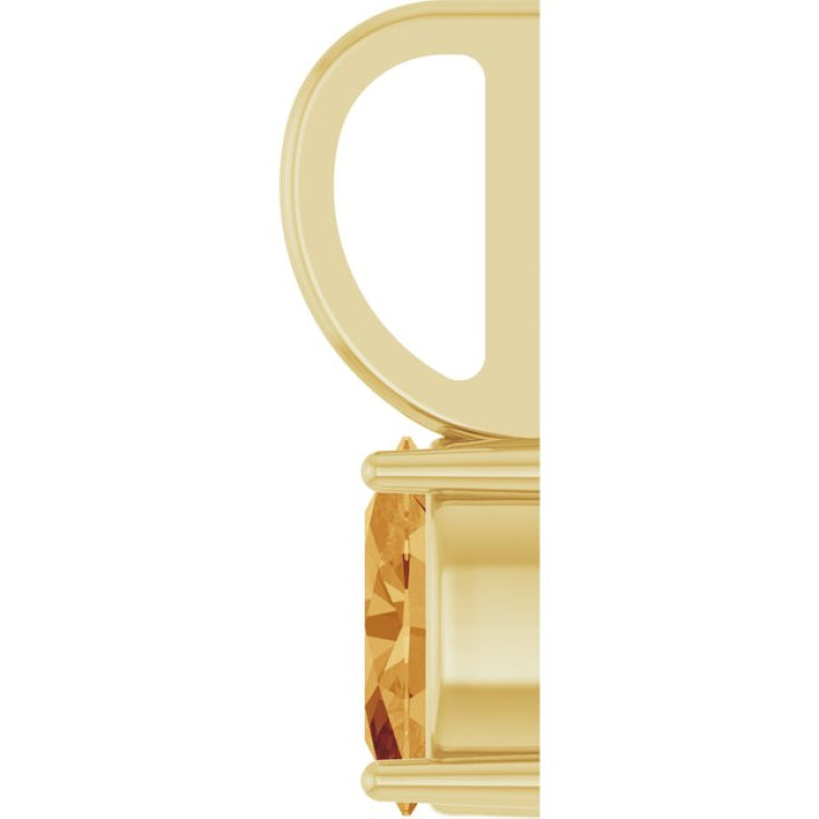14K Yellow Gold 6x4 mm Natural Citrine Charm/Pendant