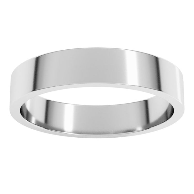 10K White Gold 4 mm Flat Band Size 9.5